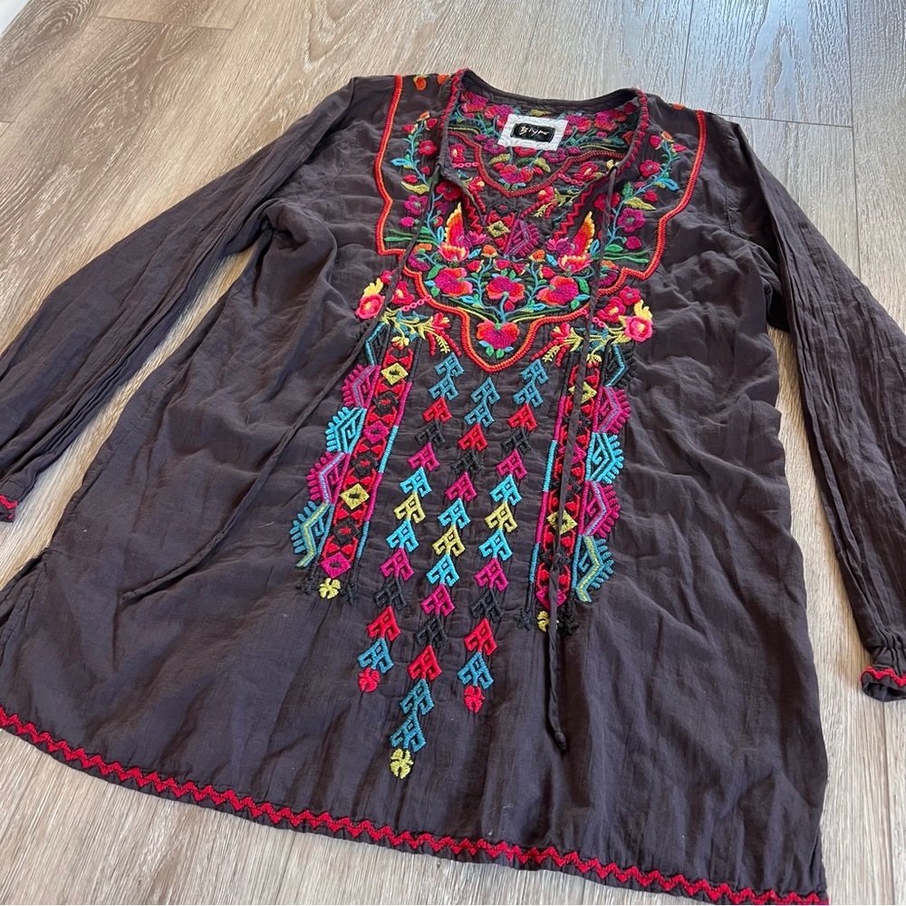 Johnny Was Multicolor Embroidered Tunic - Picture 3 of 12